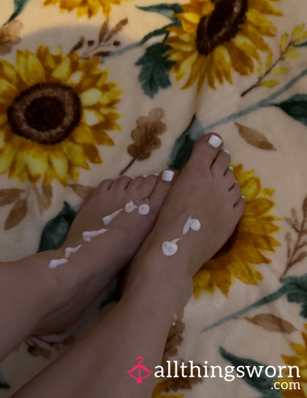 Creaming My Newly Painted Feet.