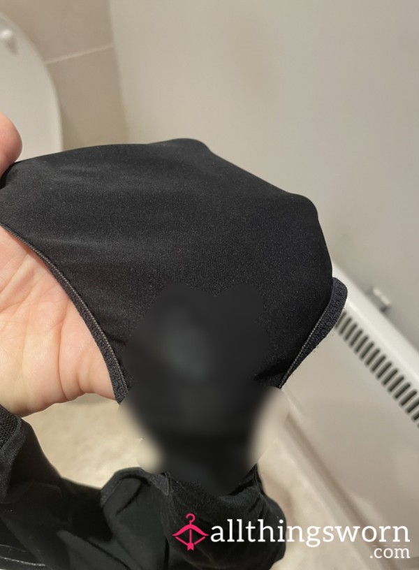 Creamy And Sweaty 24hr Wear Black Silk And Mesh Pants