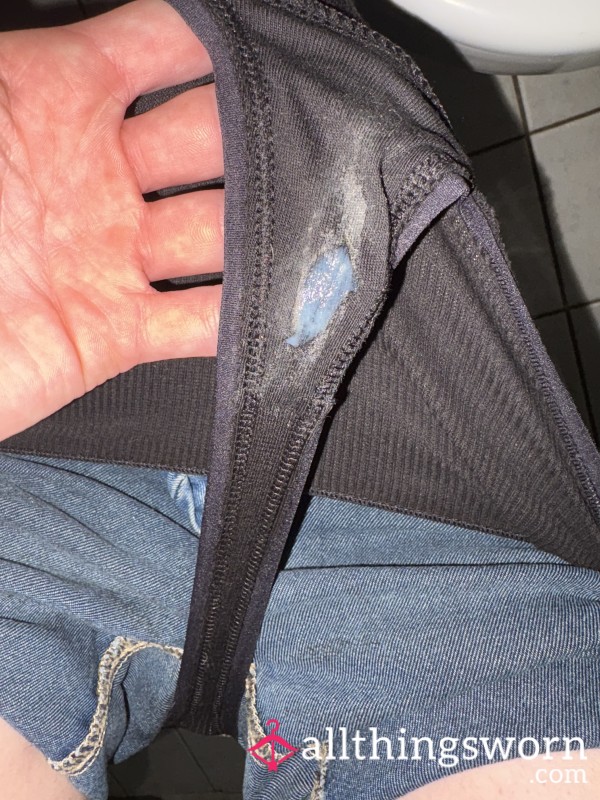 Creamy Black Thong