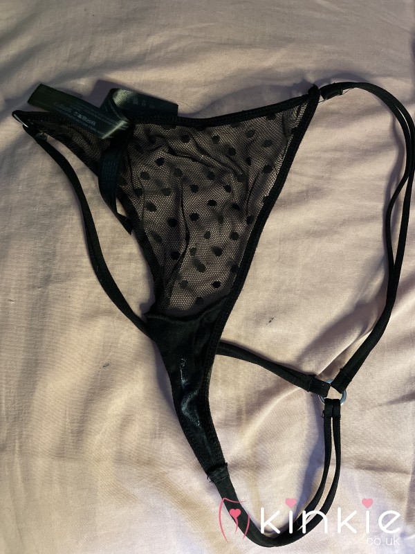 Creamy Dirty Black Lace Thongs