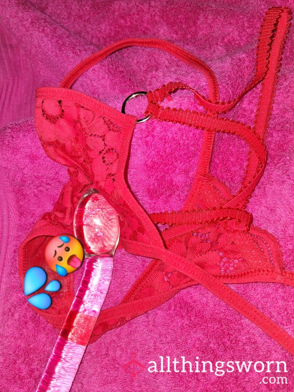 Creamy Little Red Thong