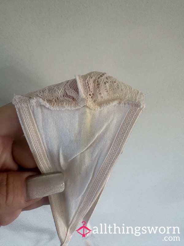 Creamy Little Worn Work Thong G String