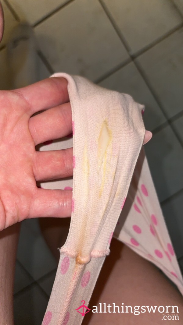 Creamy Pink Polka Dot Thong