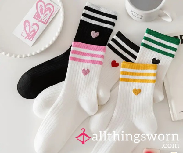 💛🖤🩷💚Crew Cut Socks