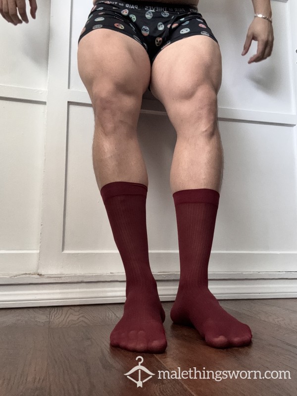 Crimson Sheer Dress Socks