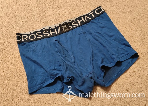 Crosshatch Boxer-briefs, Blue (L) Well Worn
