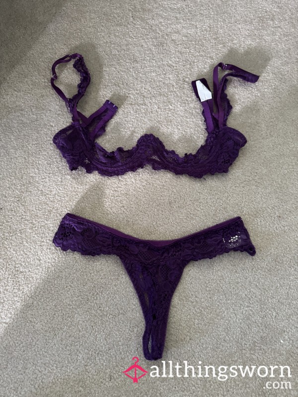 Crotchless And Cupless Lace Set
