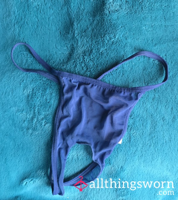 Crotchless Blue Thong