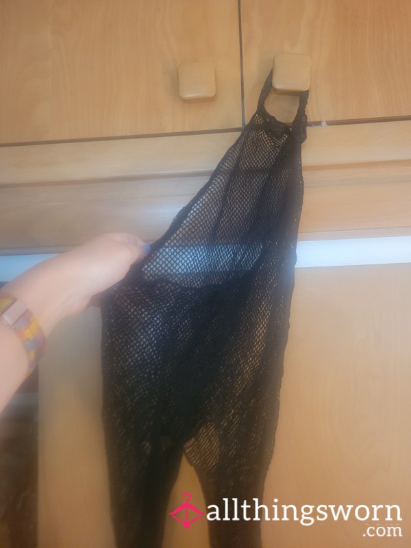 Crotchless, Fishnet, Halter Unitard - Fits <5'8" Bodies Best