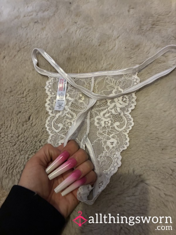 Crotchless Lace G String
