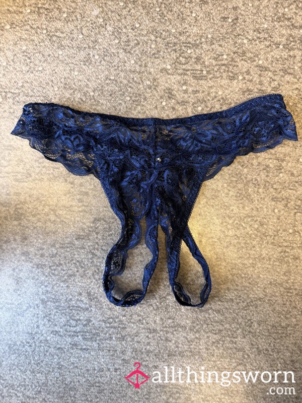 Crotchless Navy Panties