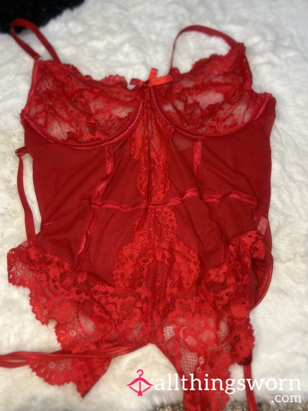 Crotchless Red Lingerie ♥️