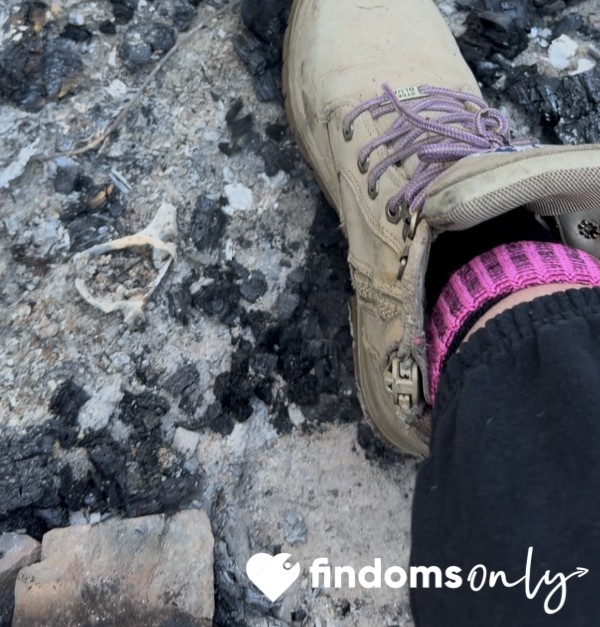 Crunching Burnt Wood Fire Pit Boots
