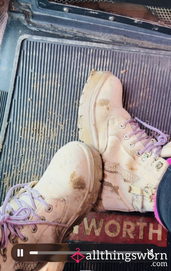 Crunching My Dirty Work Boots In Truck