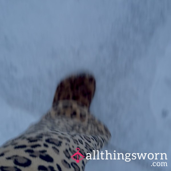 Crunching Snow With My Leopard Slippers