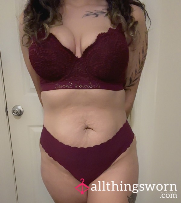 Crush On Me 🍷 Burgundy Lace Lingerie Set – Worn & Irresistible