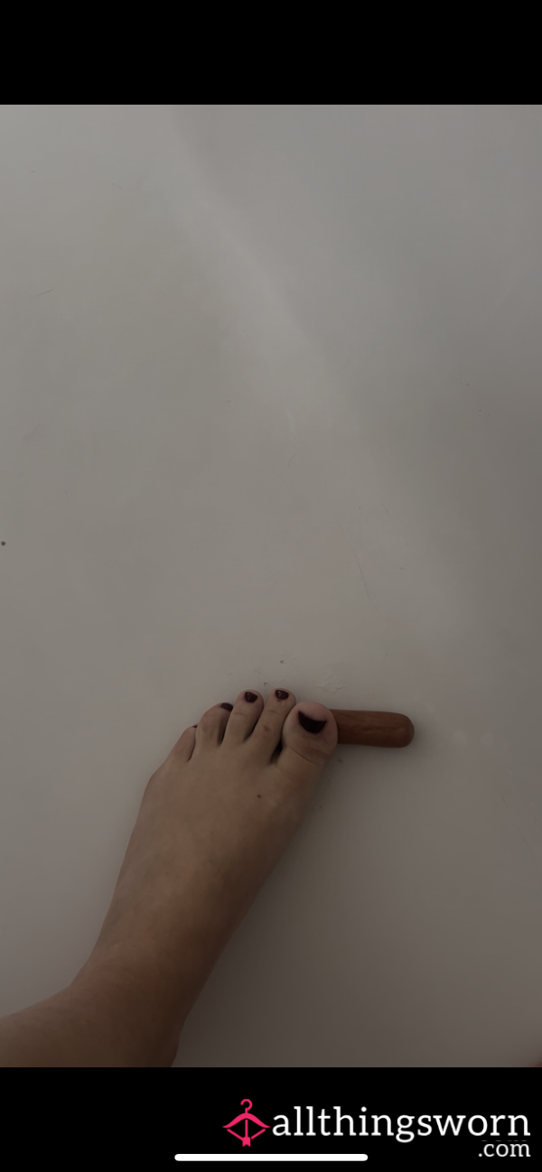 Crushing A Sausage With My Toes… Interested?