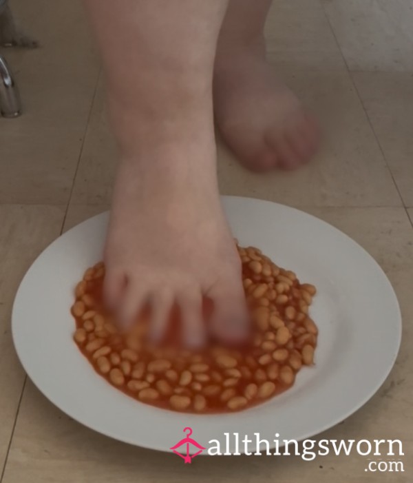 Crushing Baked Beans With Toes Long Video