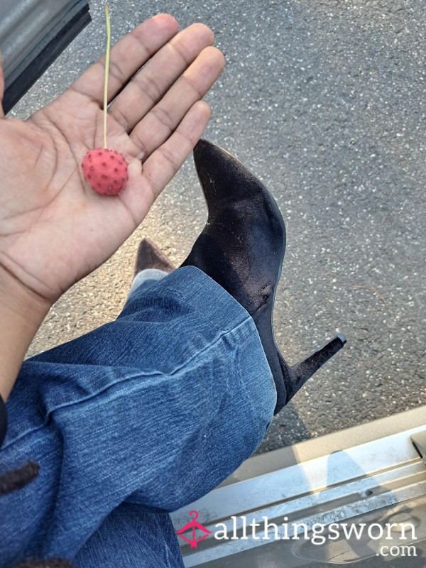 Crushing Berries With My Black Velvet Ankle Boots