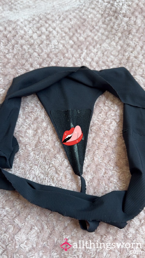 Crusty Black No Show Thong - 1 Day Wear