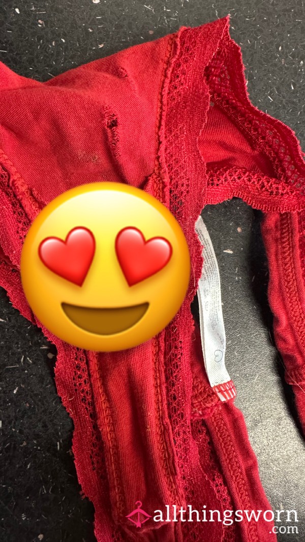 Crusty Dirty 24hr Worn Red Panties