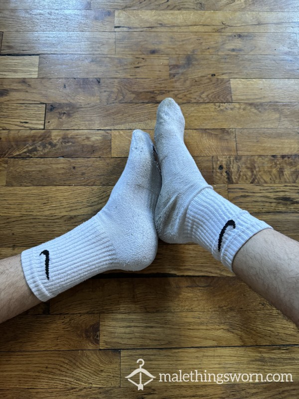 *SOLD* Crusty White Nike Socks W Holes