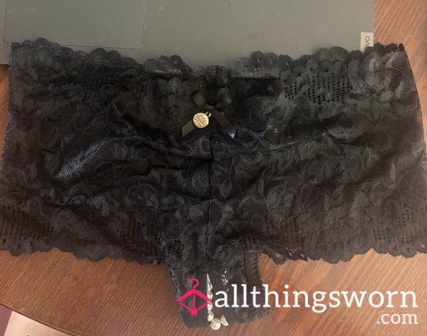 Crutchless 50 Shades Panties, With Pearls! 🥵