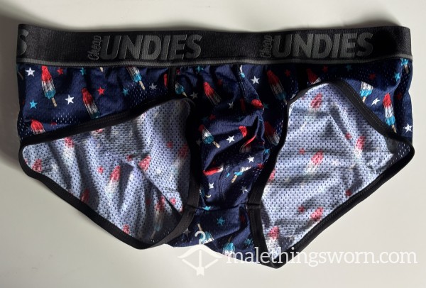 CU Blue Mesh Briefs With Rocket Pops