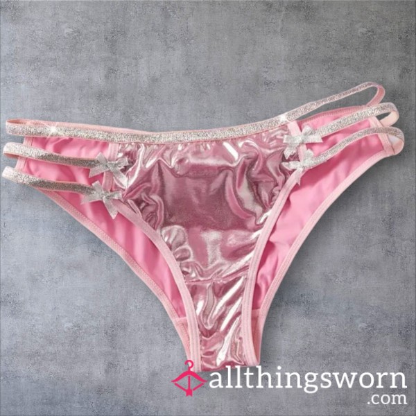 C*m Play With Me Pink Silver Glossy Panty