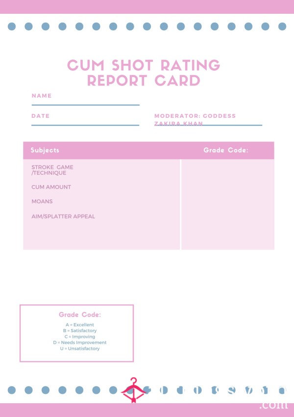 C*m Shot Rating Report Card - Photo Submission 📑💦