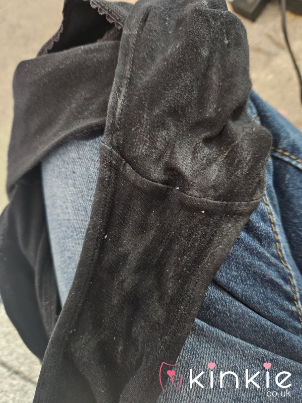 C*m Soaked Black Knickers!