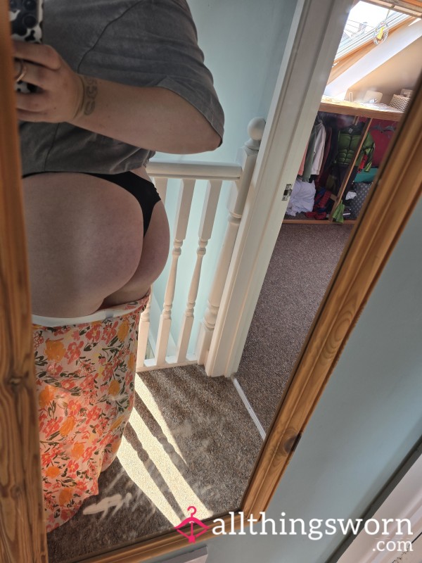 C*m Soaked Black Thong