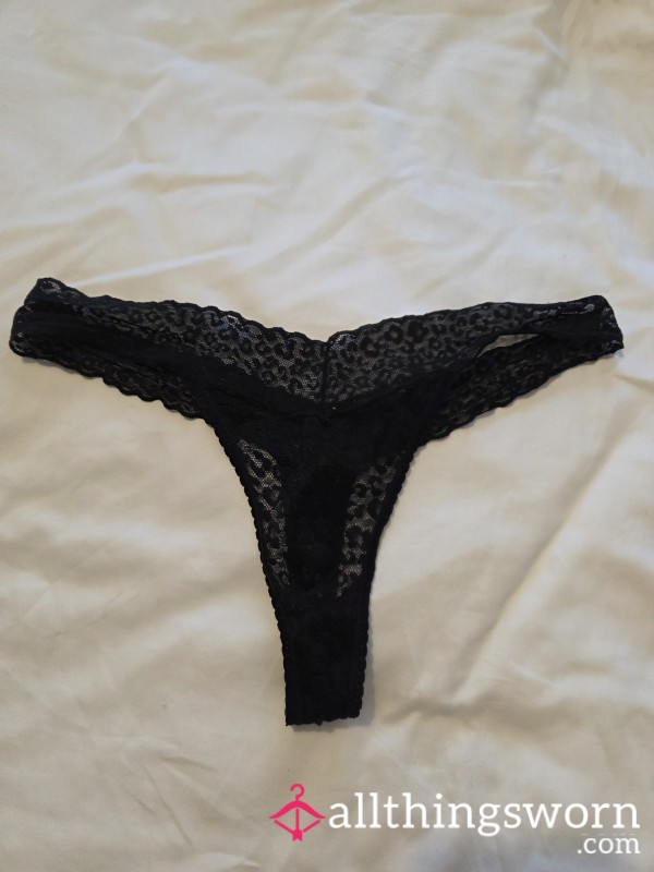 C*m Soaked S**y Lace Thong 🖤