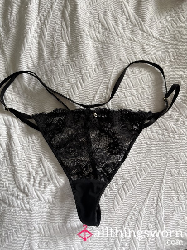 C*m Stained Black Thong