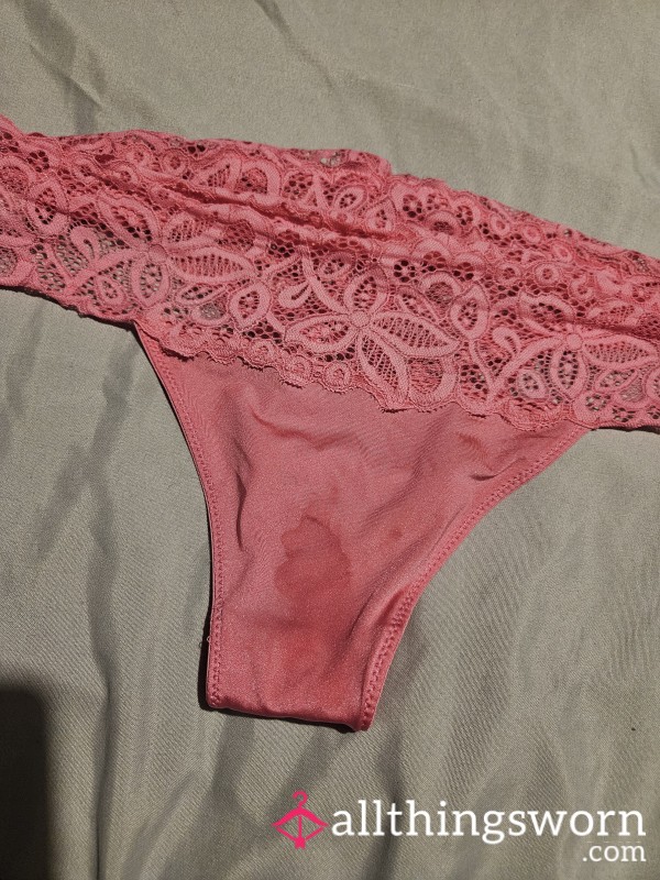 C*m Stained Pink Lace Panties