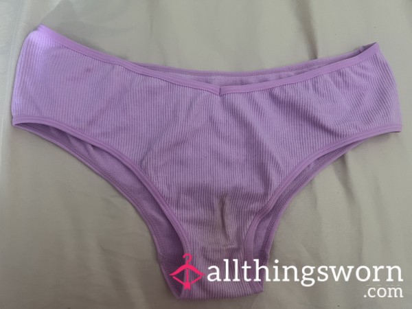 C*m Stained Ribbed Crunchy Pink Panties