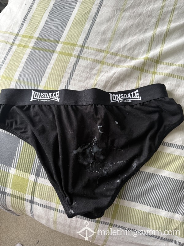 C*mming On Black Briefs