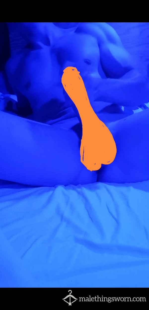 C*mming Under Blue Light - Sp*tting And Slapping D*ck And Balls