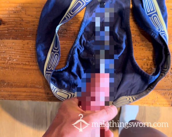 C*mshot On Blue Undies… 🍆 💦 🩲
