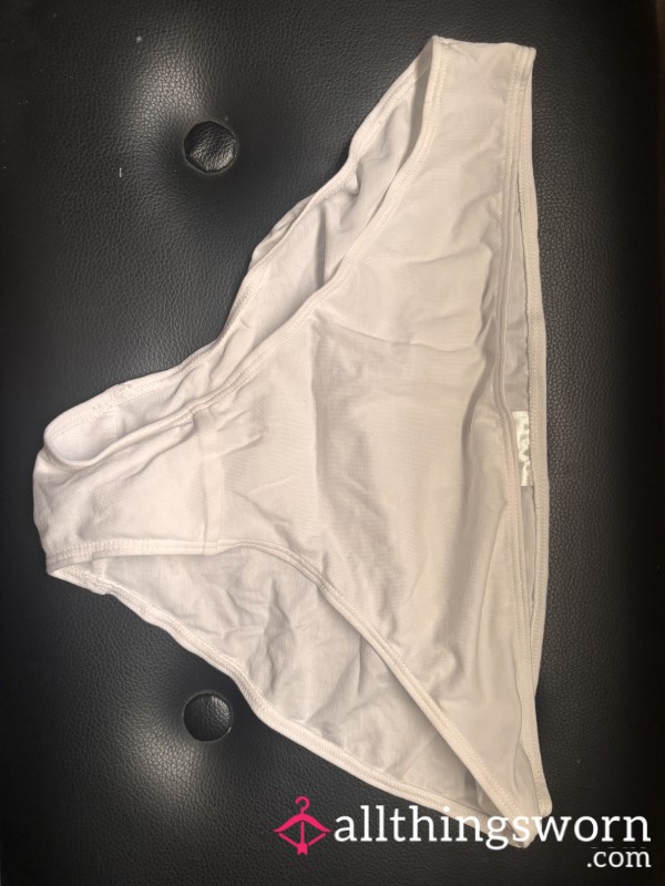 White Cotton Panties. Worn For A Day.