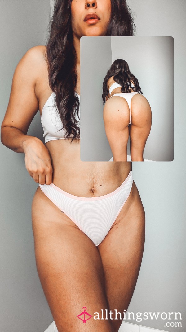 Stripe Cotton Thong