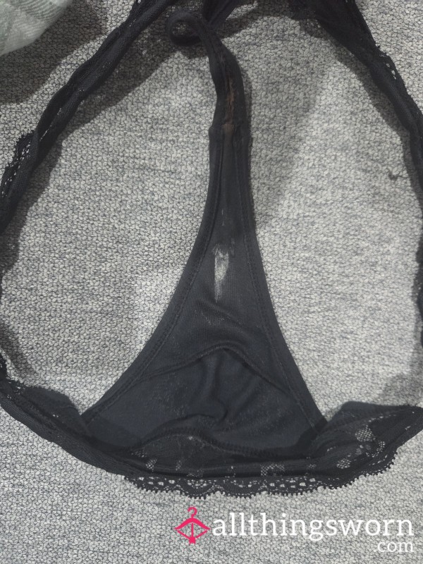 Curvy Aussie Babe’s Worn Black Bonds G-String – Daily Wear Including Gym Training
