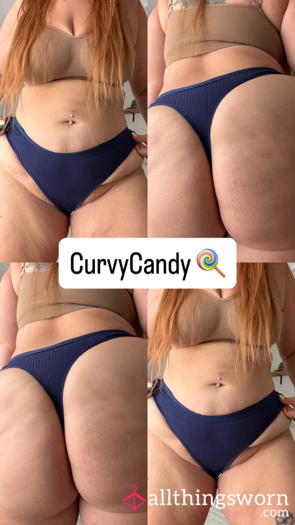 💙💙 CurvyCandy’s Size 16 Navy Blue Thongs – 48 Hour Wear 💙💙