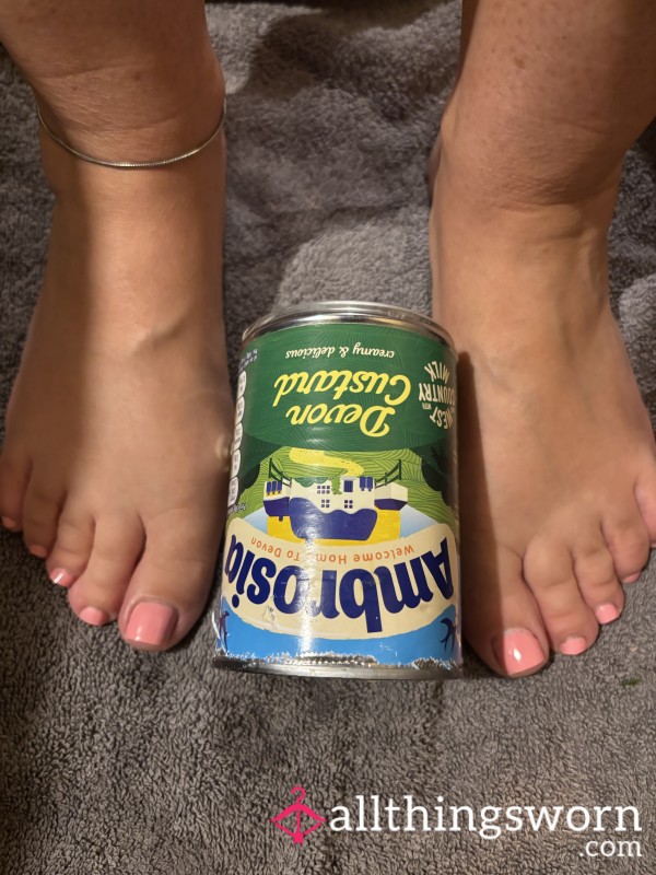 Custard Sploshing. Watch My Feet Squish In The Smooth Cold Custard. Coating My Feet. You Know You Want To Lick My Feet Clean.