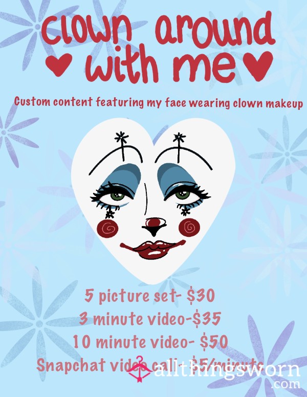 Custom Content Wearing Clown Makeup