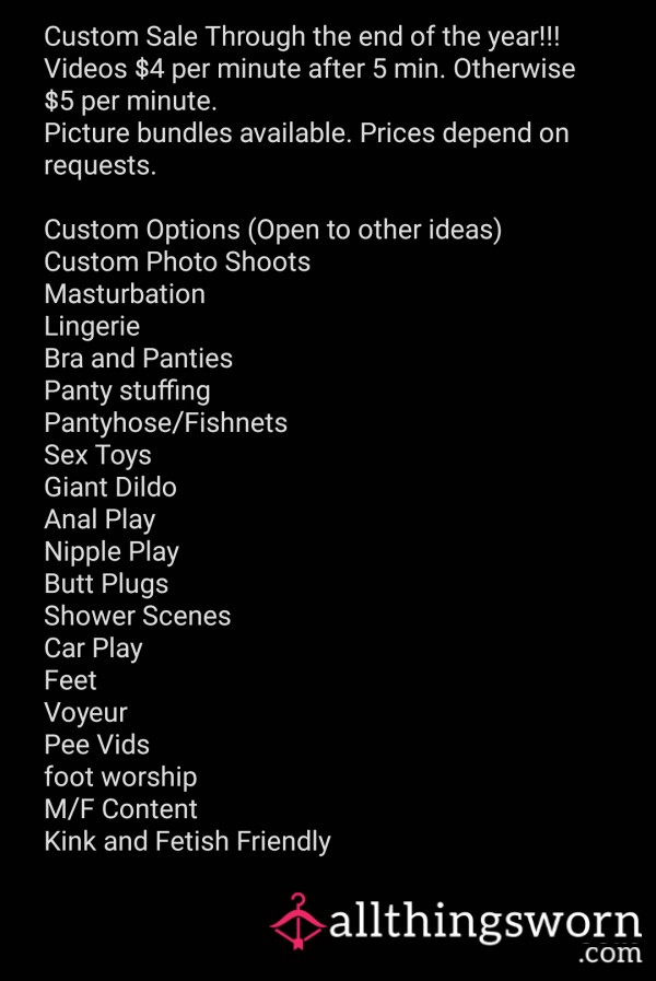 Custom End Of Year Sale
