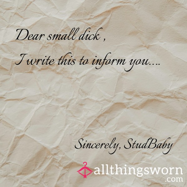Custom Letter To Your D*ck 🤭