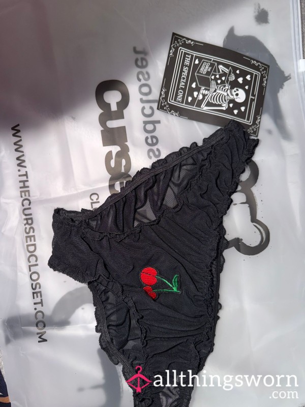 Custom-Ordered Black Cherry Panties 🍒 | Session-Worn | Luxury Scent Retained XS