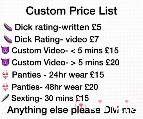Custom Price Menu
