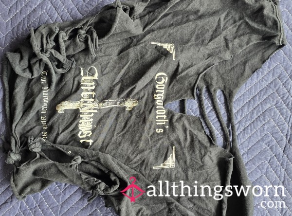 Custom Shredded Gorgoroth Antichrist Band Top - Hair Attached - Plus Size Redhead